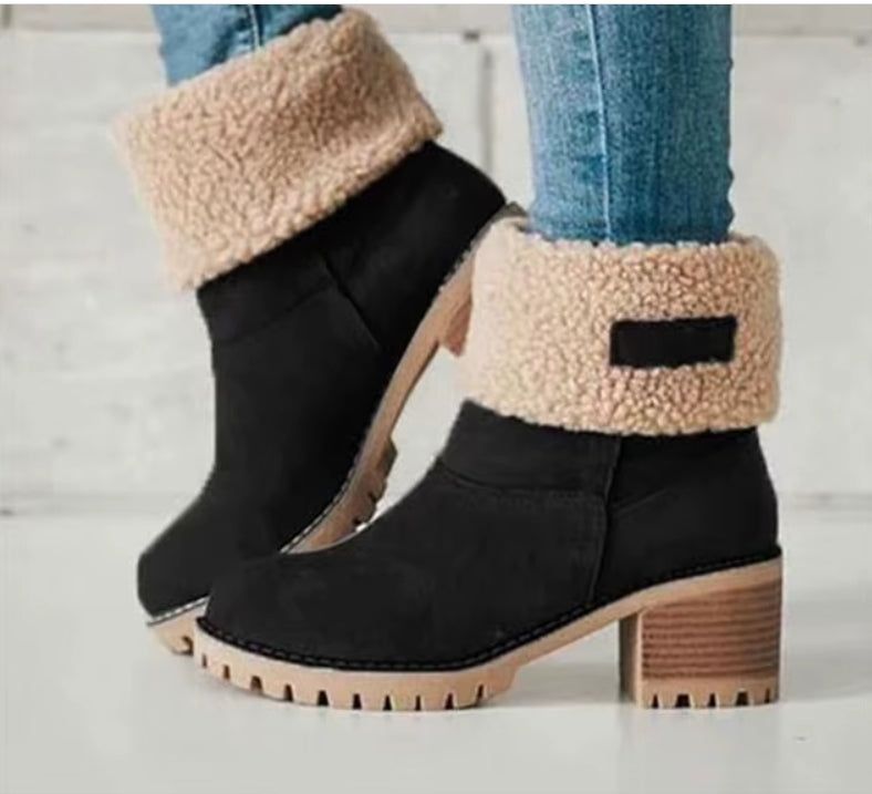 🏷️ VALM™ ÉLÉA / Bottines Hiver à Talon – Noir Classique